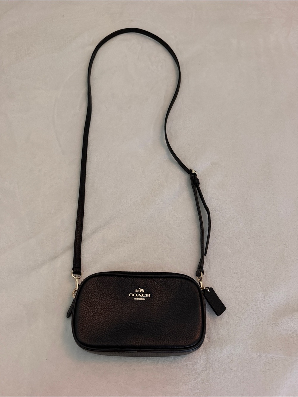 Coach Black Pebble Leather Crossbody Camera Bag